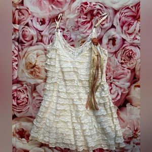 Loveshackfancy cream lace dress